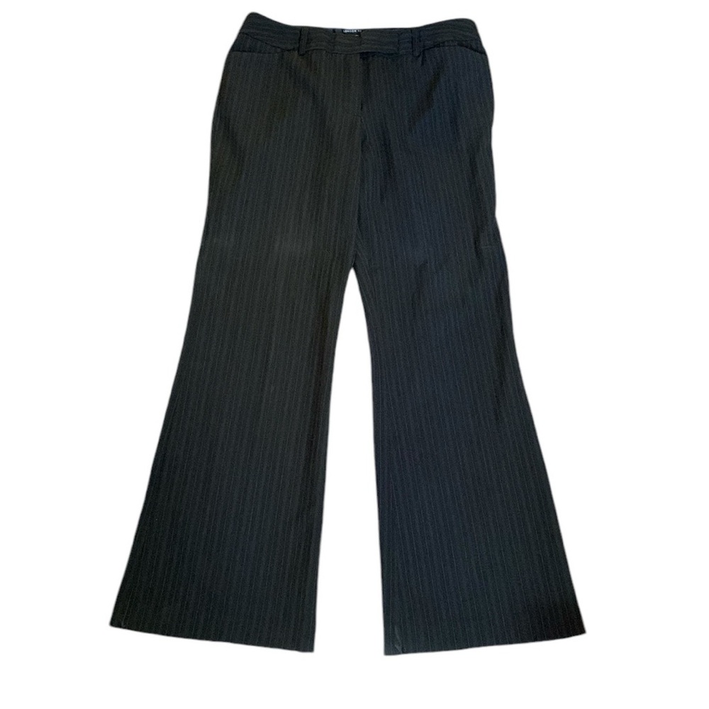 George London Fit Wide Leg Black Pinstripe Dress Pants Women’s Size 10